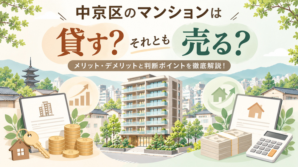 中京区のマンションは貸す？売る？どちらがお得？メリット・デメリットと判断ポイントを徹底解説！の画像