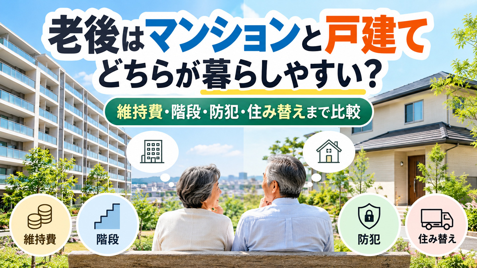 老後はマンションと戸建てどちらが暮らしやすい?維持費・階段・防犯・住み替えまで比較の画像