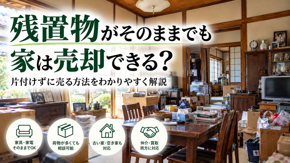 奈良市で残置物がある家も売却できる？荷物そのままの不動産買取・売却方法｜山洋不動産の画像