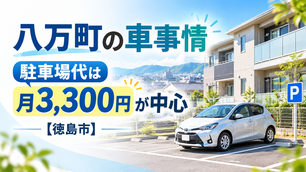 八万町の車事情｜駐車場代は月3,300円が中心【徳島市】の画像