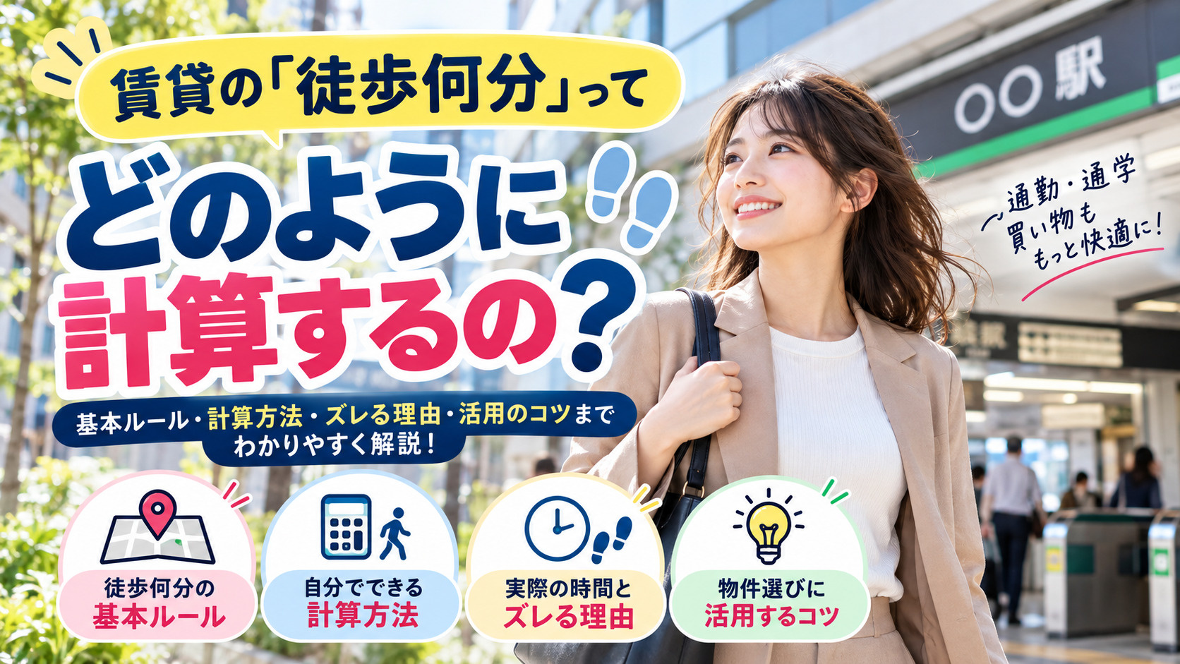 賃貸物件の徒歩何分はどう決まる？計算方法と実際の歩行時間の目安を解説の画像