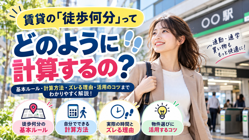 賃貸物件の徒歩何分はどう決まる？計算方法と実際の歩行時間の目安を解説の画像