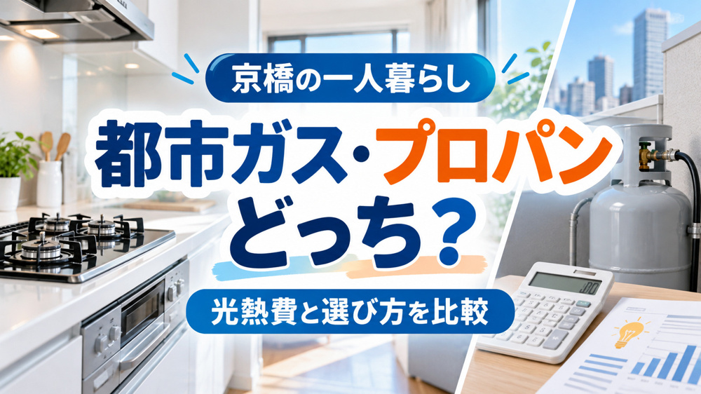 【2026年版】京橋で一人暮らし、都市ガス・プロパンガスどっち？光熱費と選び方を比較の画像
