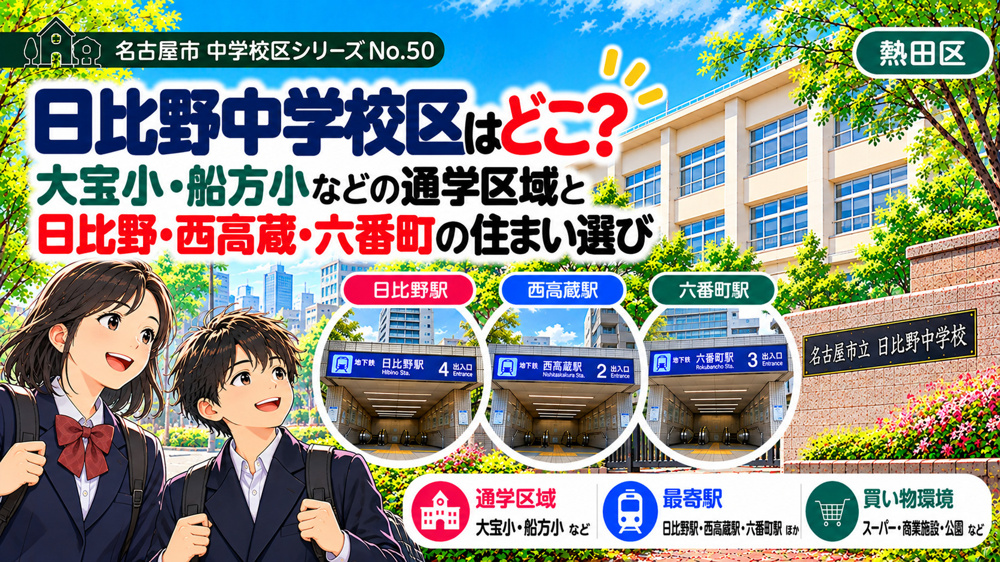 日比野中学校区の通学区域は？船方小・野立小・大宝小の学区と日比野・六番町周辺の暮らし【名古屋市熱田区】の画像