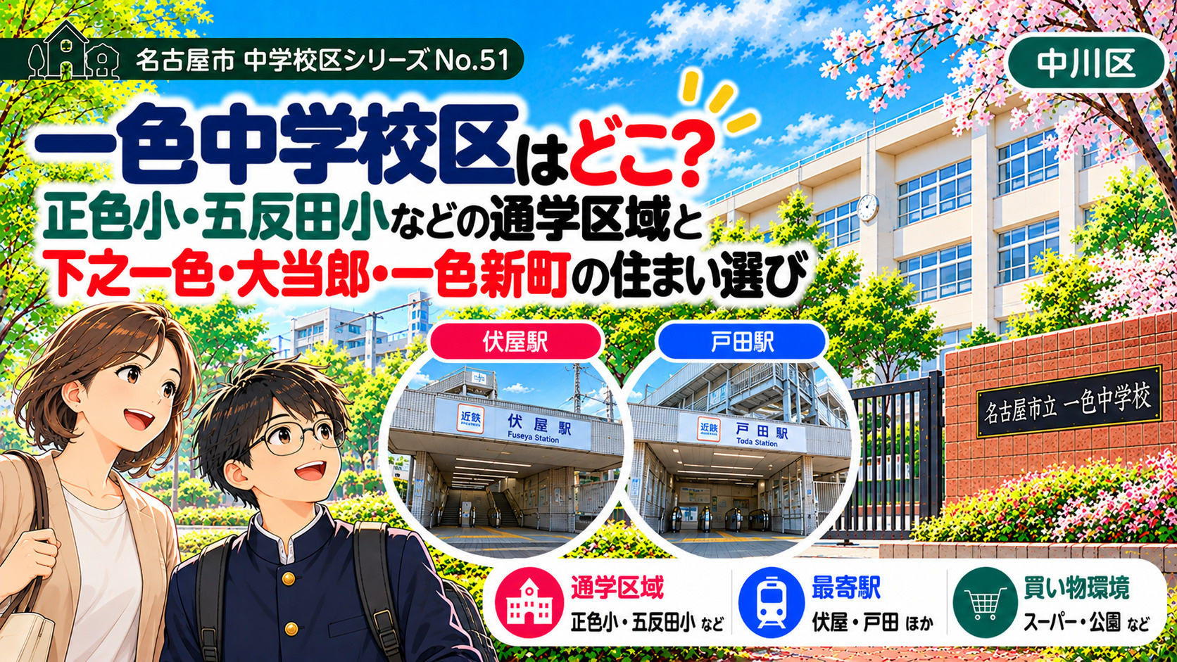 一色中学校区の通学区域は?正色小・五反田小の学区と下之一色・一色新町の暮らし【名古屋市中川区】の画像