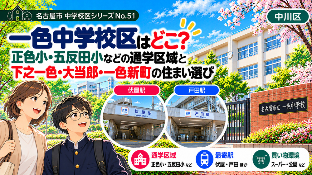 一色中学校区の通学区域は？正色小・五反田小の学区と下之一色・一色新町の暮らし【名古屋市中川区】の画像