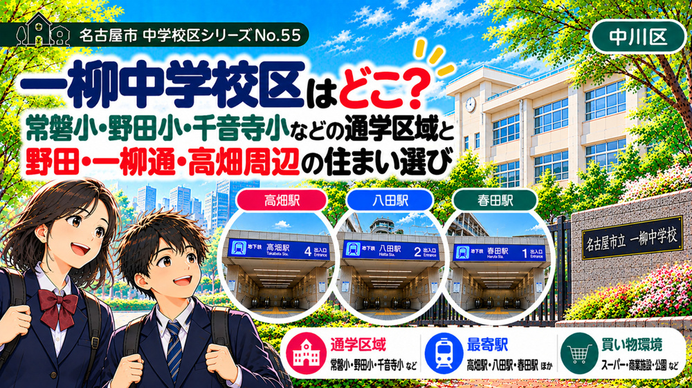 一柳中学校区の通学区域は？荒子小・野田小の学区と高畑・荒子周辺の暮らし【名古屋市中川区】の画像