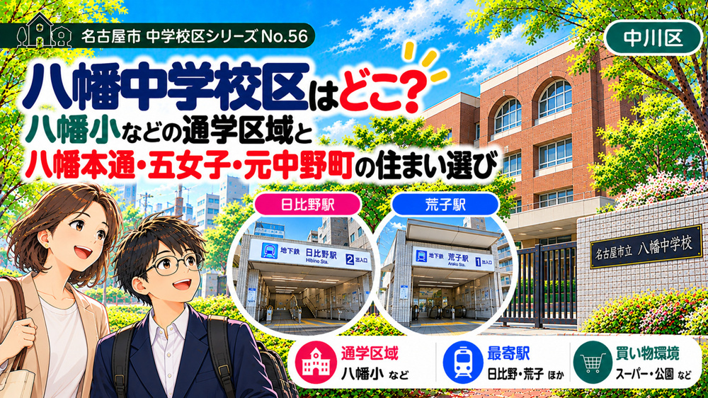 八幡中学校区の通学区域は？八幡小の学区と八熊通・元中野町周辺の暮らし【名古屋市中川区】の画像