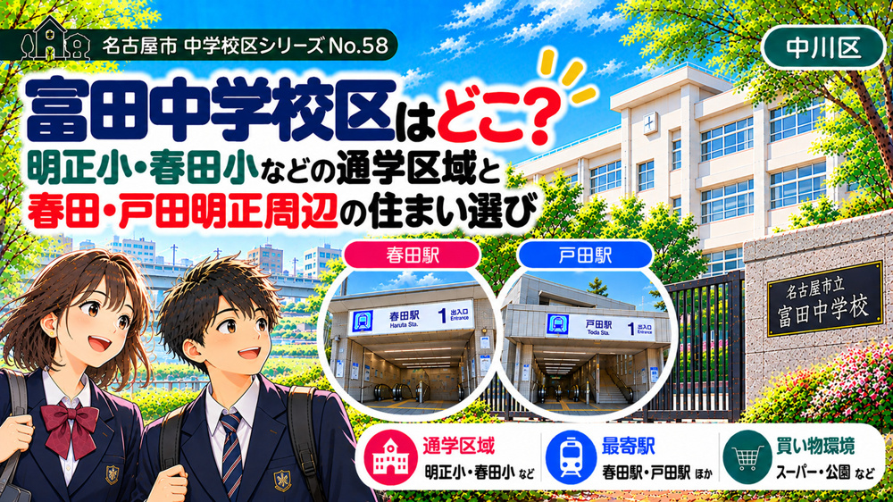 富田中学校区の通学区域は？春田小・明正小の学区と春田・戸田明正周辺の暮らし【名古屋市中川区】の画像