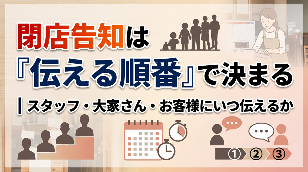 『閉店告知の順番』スタッフと大家さんどちらが先？の画像