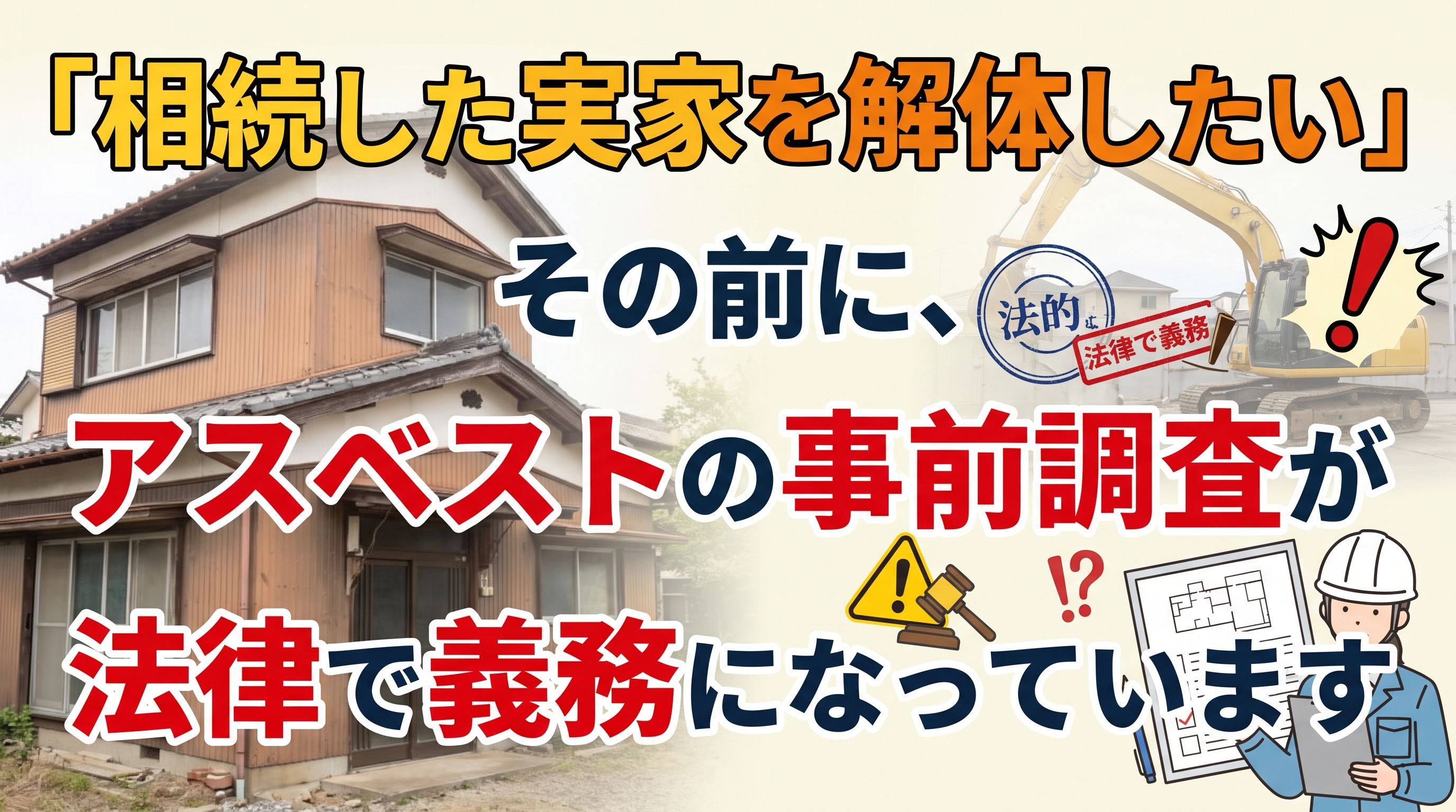 相続した実家の解体「アスベスト調査」は義務|費用の目安の画像
