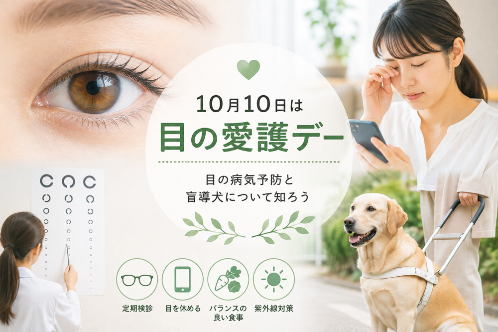 10月10日は目の愛護デー！目の病気予防と盲導犬について知ろうの画像