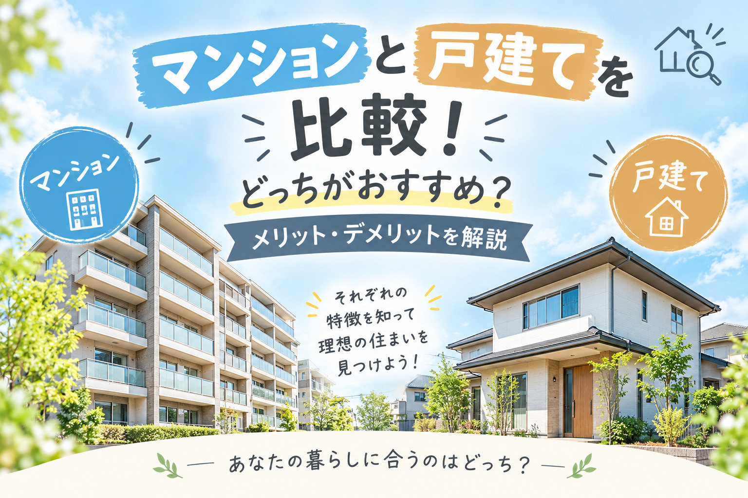 マンションと戸建てを比較!どっちがおすすめ?の画像