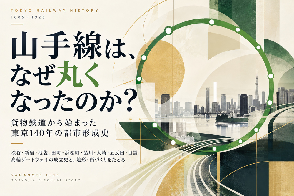 山手線は、なぜ丸くなったのか？｜貨物鉄道から始まった東京140年の都市形成史｜渋谷・新宿・池袋、そして田町・品川の発展の画像