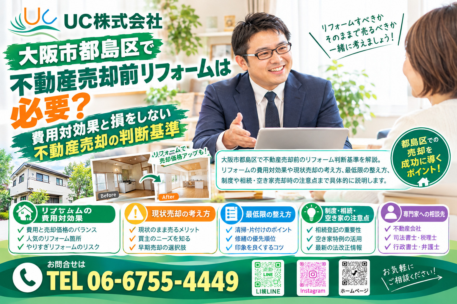 大阪市都島区で不動産売却前リフォームは必要？費用対効果と損をしない不動産売却の判断基準の画像