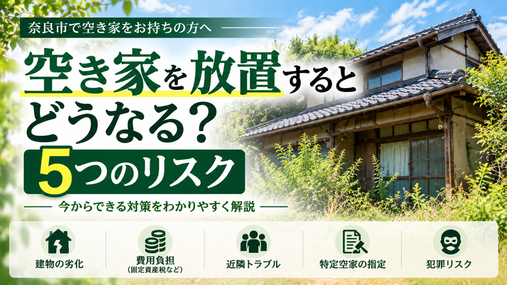 奈良市で空き家を放置するとどうなる？5つのリスクと対策を不動産会社が解説｜山洋不動産の画像
