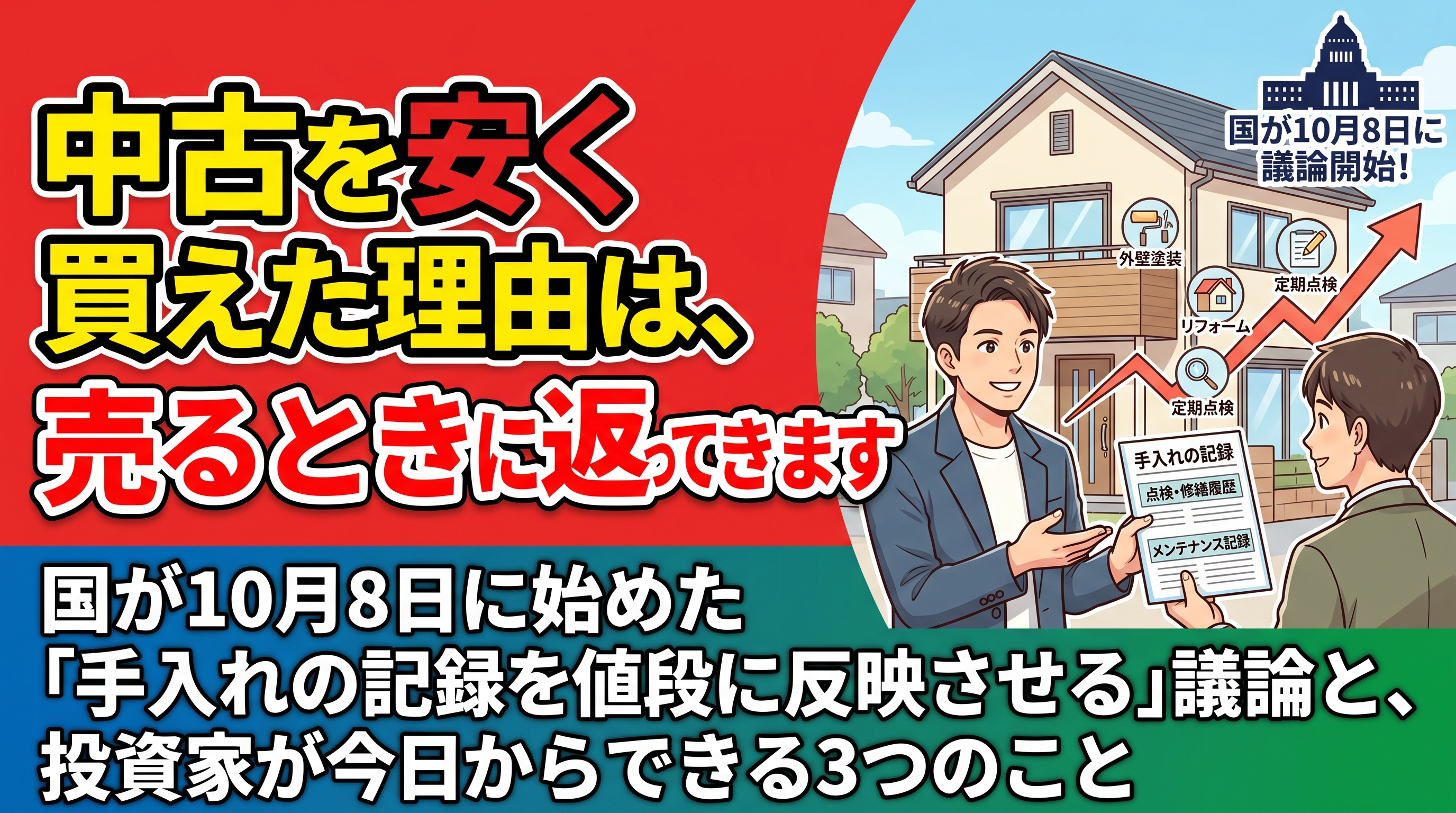 中古住宅の「手入れ記録」が値段に|国が制度検討開始の画像