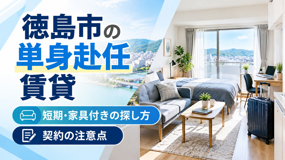 徳島市の単身赴任の賃貸｜短期・家具付きの探し方と契約の注意点の画像