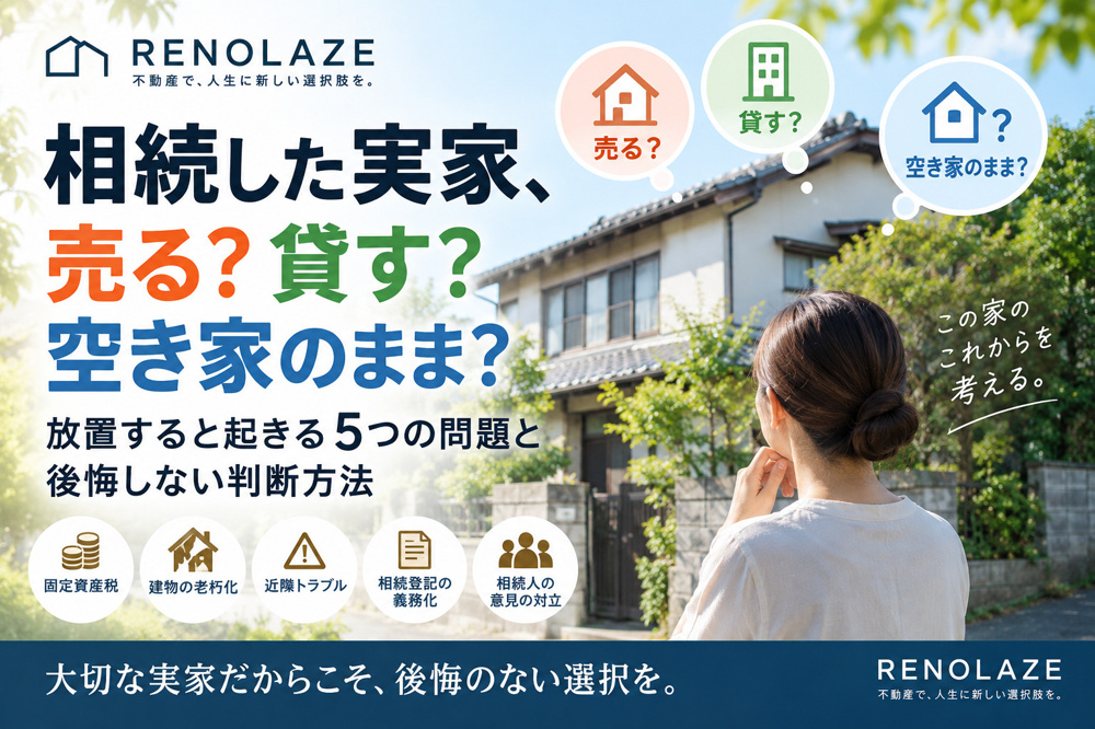 相続した実家は売る？貸す？空き家放置の5つのリスクと後悔しない判断方法｜RENOLAZEの画像