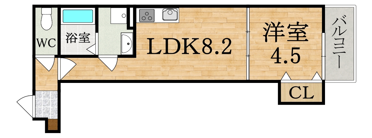 Aプラン 1LDK 30.97㎡の間取り図