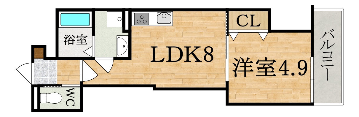 Bプラン 1LDK 31.10㎡の間取り図