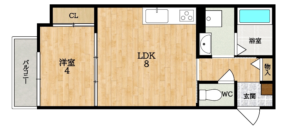 Cプラン 1LDK 40.38㎡の間取り図
