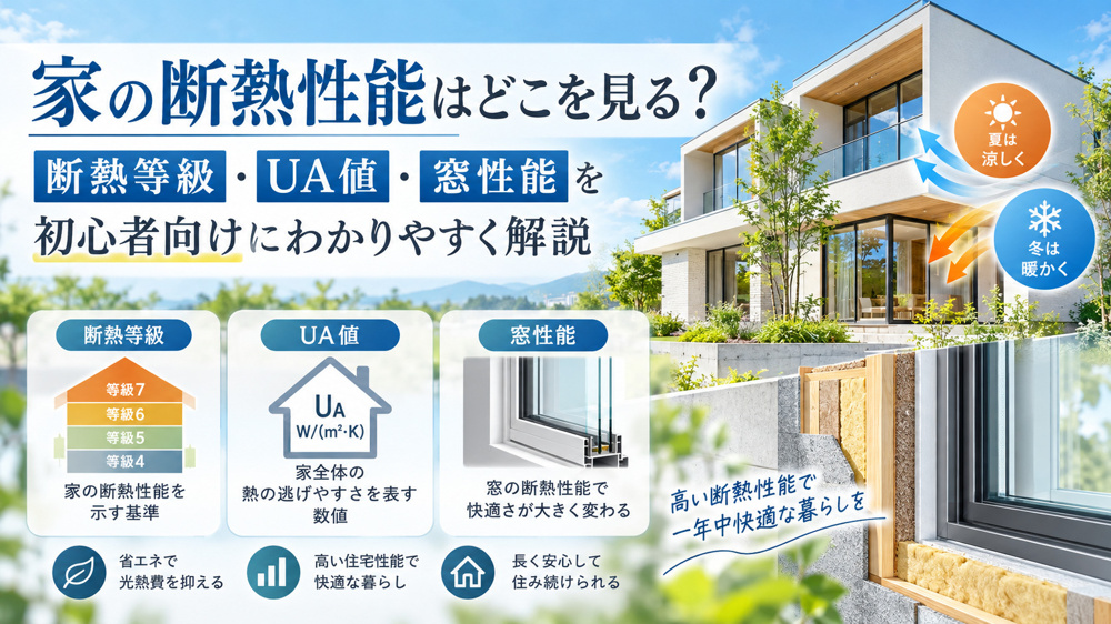 家の断熱性能はどこを見る？断熱等級・UA値・窓性能を初心者向けにわかりやすく解説の画像