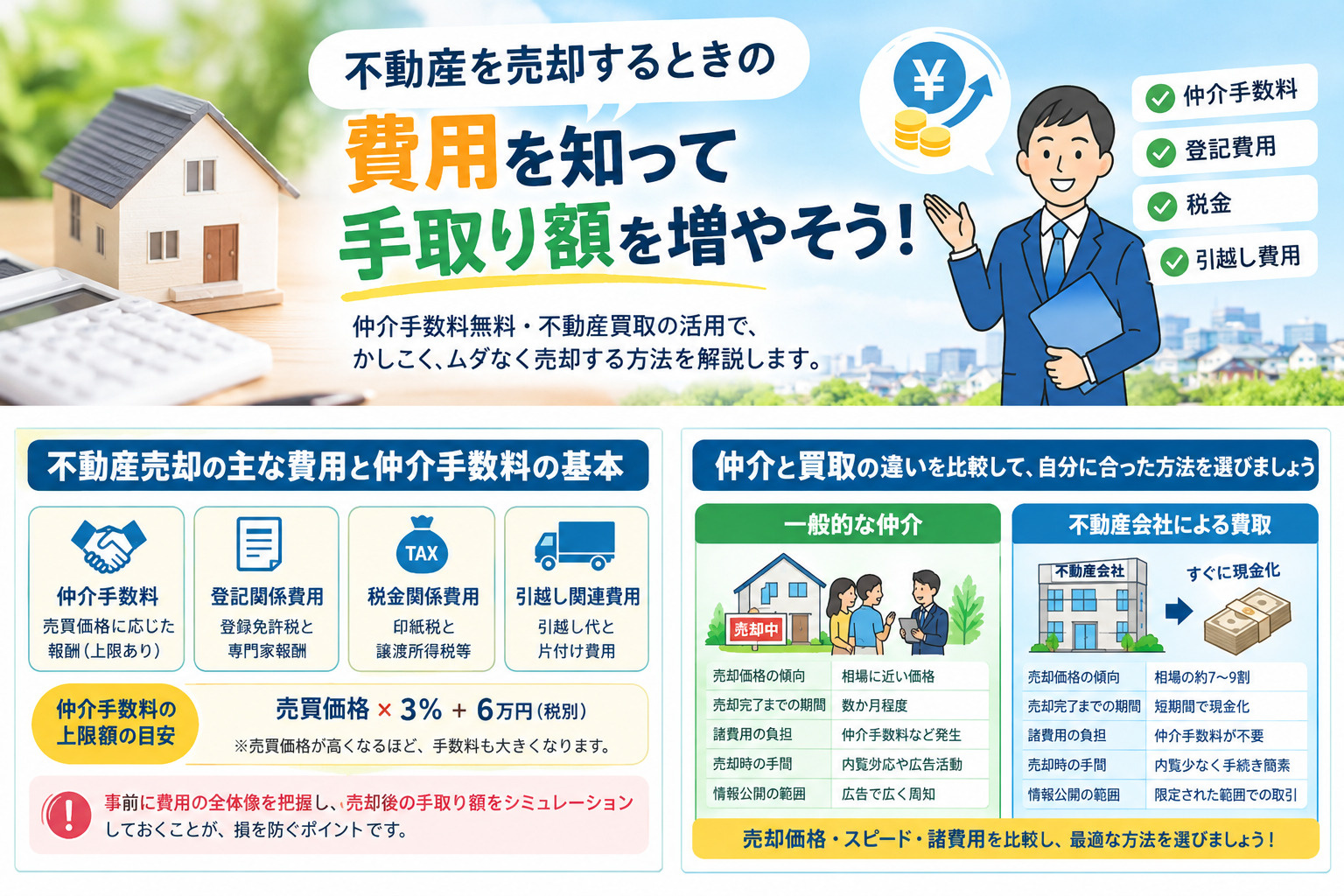 不動産売却の仲介手数料を無料にする方法は?買取を活用して守口寝屋川で諸費用を抑えるコツの画像