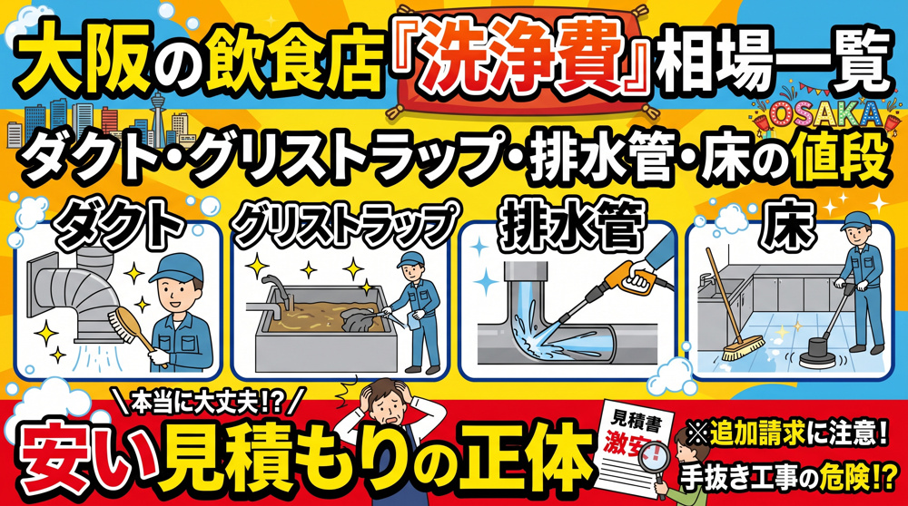 飲食店の洗浄費｜大阪の相場と安い見積もりの正体の画像