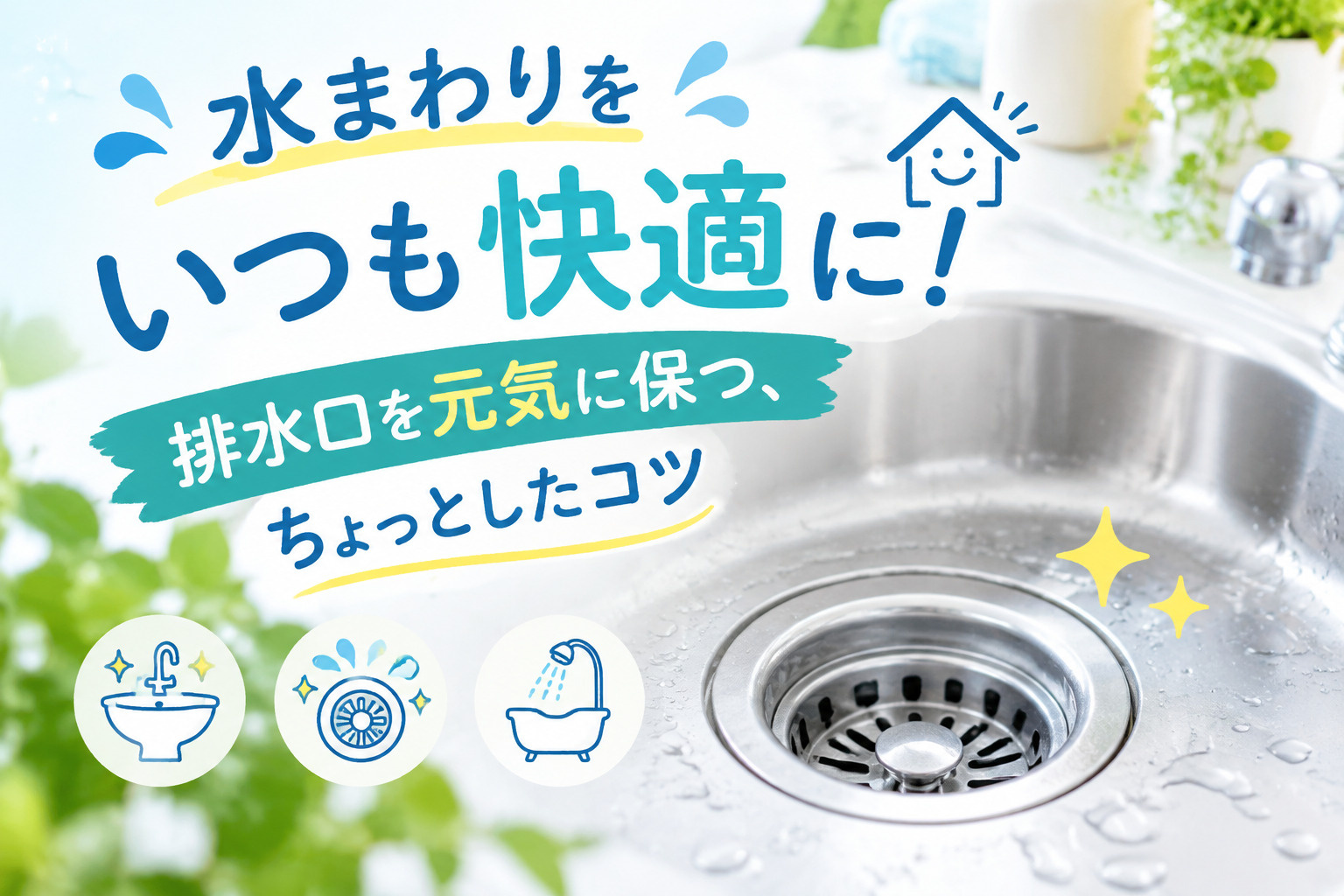 水まわりをいつも快適に！ 排水口を元気に保つ、ちょっとしたコツの画像