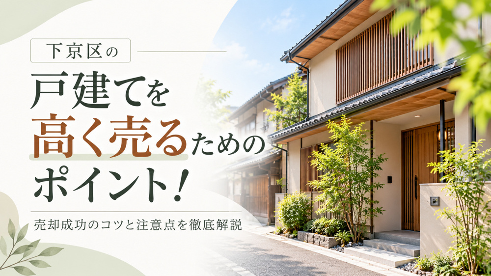 下京区の戸建てを高く売るためのポイント！売却成功のコツと注意点を徹底解説の画像