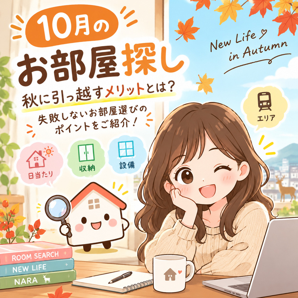 【10月のお部屋探し】秋に引っ越すメリットとは？失敗しないお部屋選びのポイントをご紹介！の画像