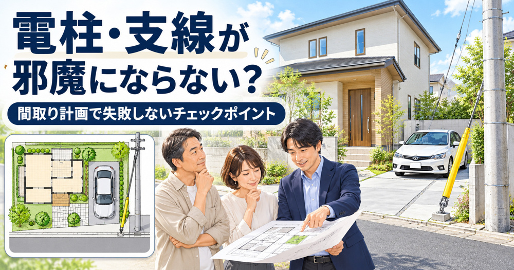 電柱や支線が邪魔にならないか不安な方へ？間取り計画で失敗しないチェックポイントを解説の画像