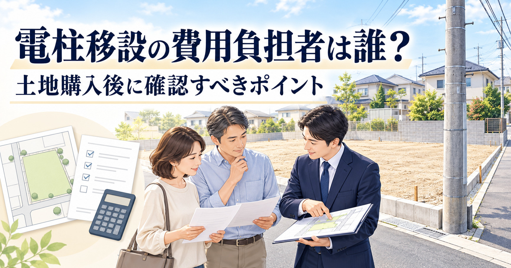 電柱移設の費用負担者は誰？土地購入後に確認すべきポイントを解説の画像
