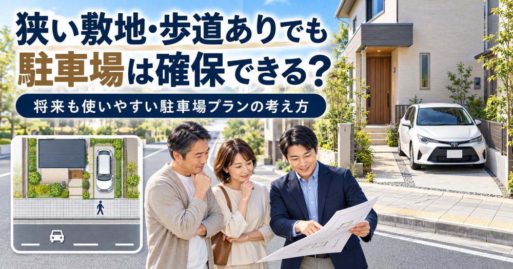 敷地が狭い歩道ありの家でも駐車場は確保できる？将来も安心できる駐車場プランの考え方の画像