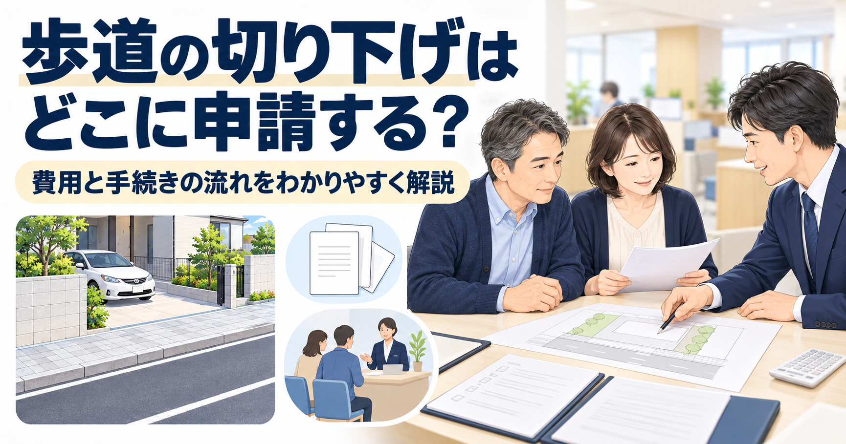 歩道の切り下げはどこに申請する?費用や流れをわかりやすく解説の画像
