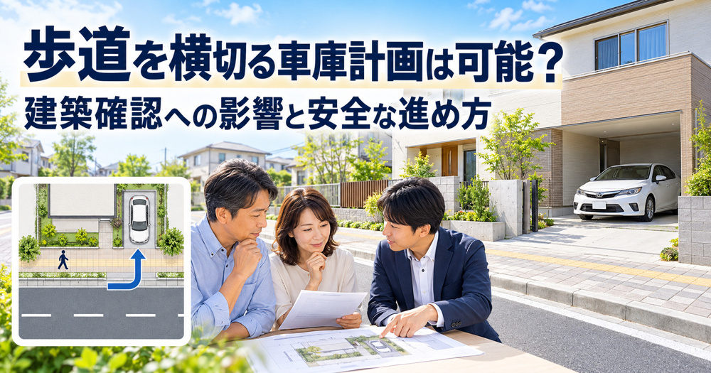 歩道を横切る車庫計画は可能か？建築確認への影響と安全な進め方を解説の画像