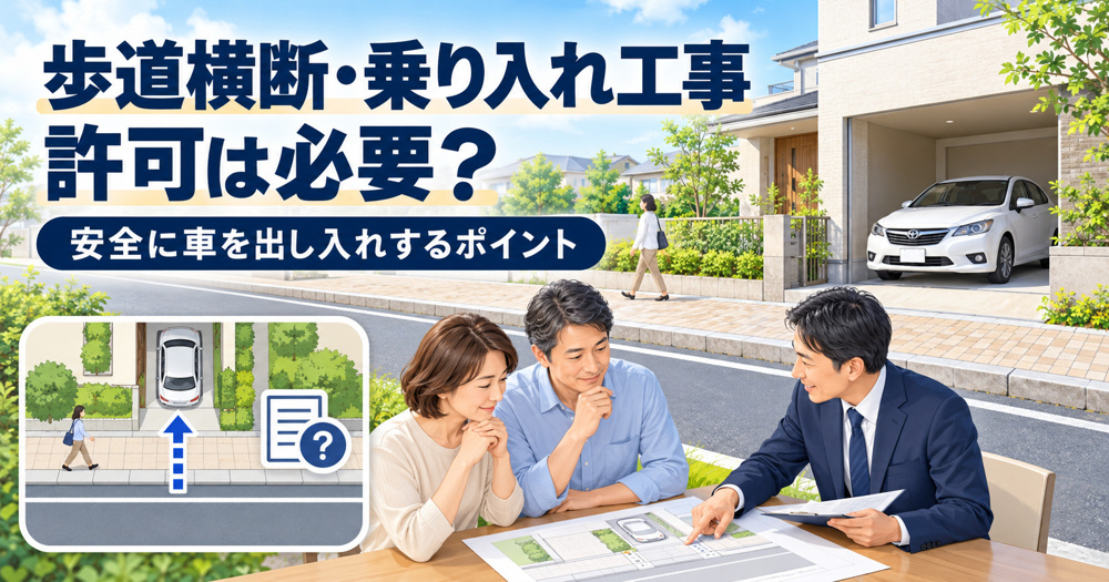 歩道横断や乗り入れ工事の許可は必要？安全に車を出し入れするポイントを解説の画像