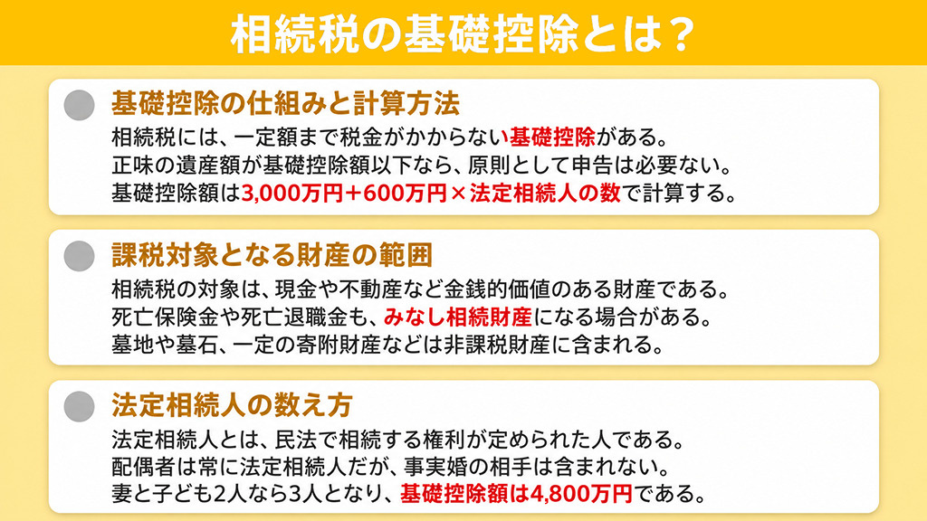 相続税の基礎控除とは？