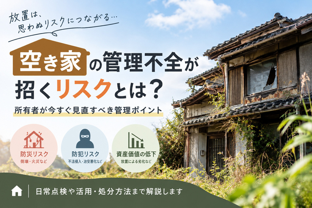 空き家の管理不全が招くリスクとは？所有者が今すぐ見直すべき管理ポイントの画像