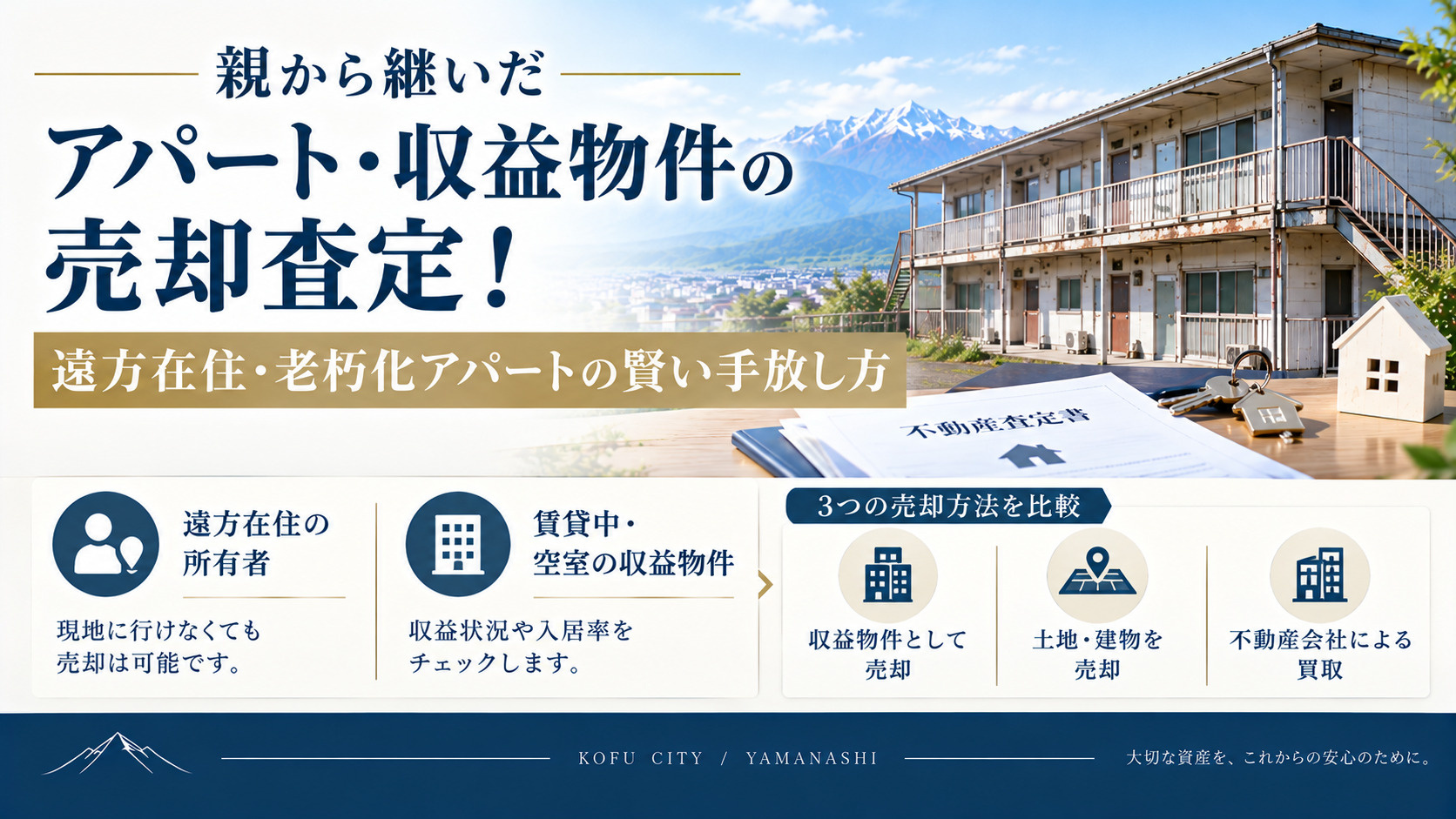 親から継いだアパート・収益物件の売却査定！遠方在住・老朽化アパートの賢い手放し方の画像