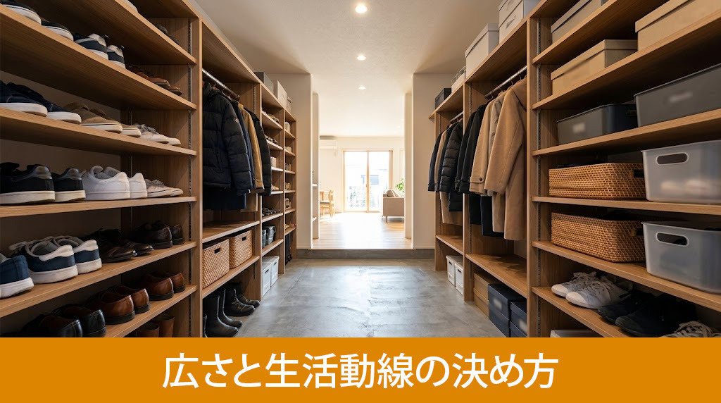 シューズクロークの広さと生活動線の決め方