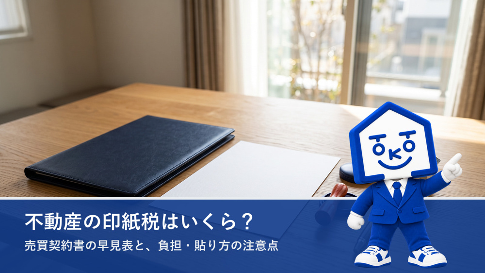 不動産の印紙税はいくら？売買契約書の早見表と誰が払うか・貼り方の画像