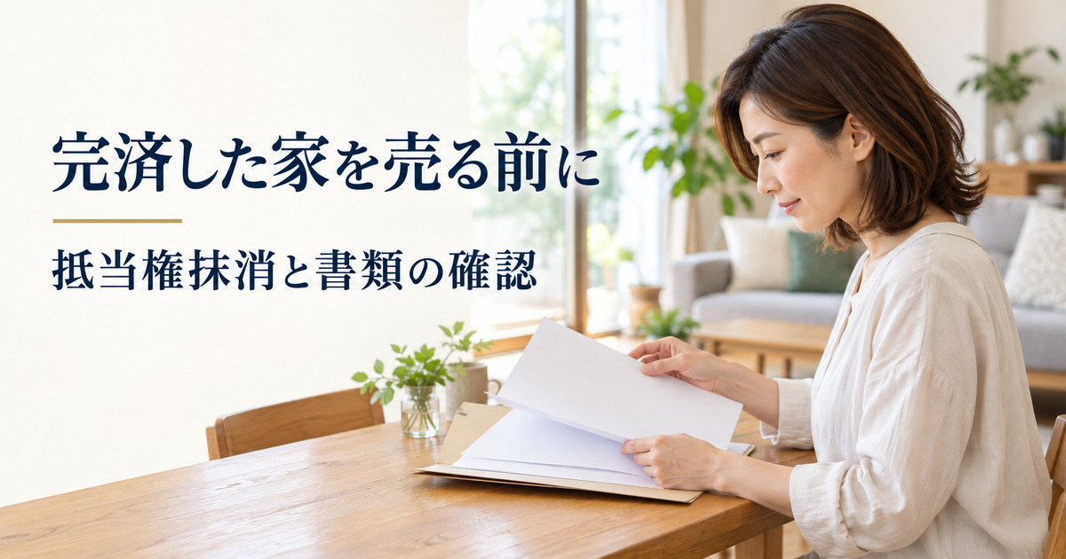 住宅ローンを完済した家を売る前に。抵当権抹消と手元の書類を確認の画像