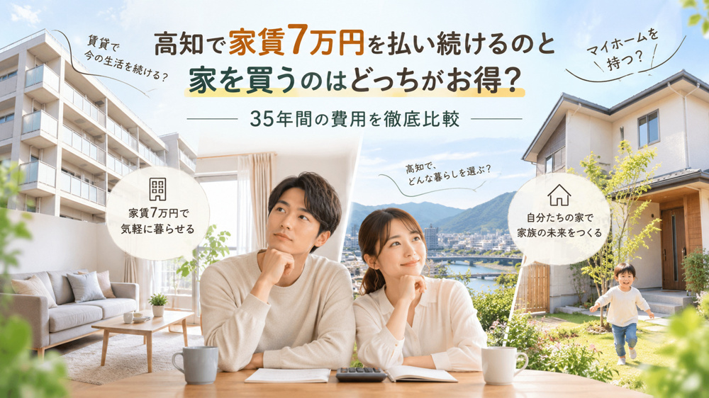 高知で家賃7万円を払い続けるのと家を買うのはどっちがお得？の画像