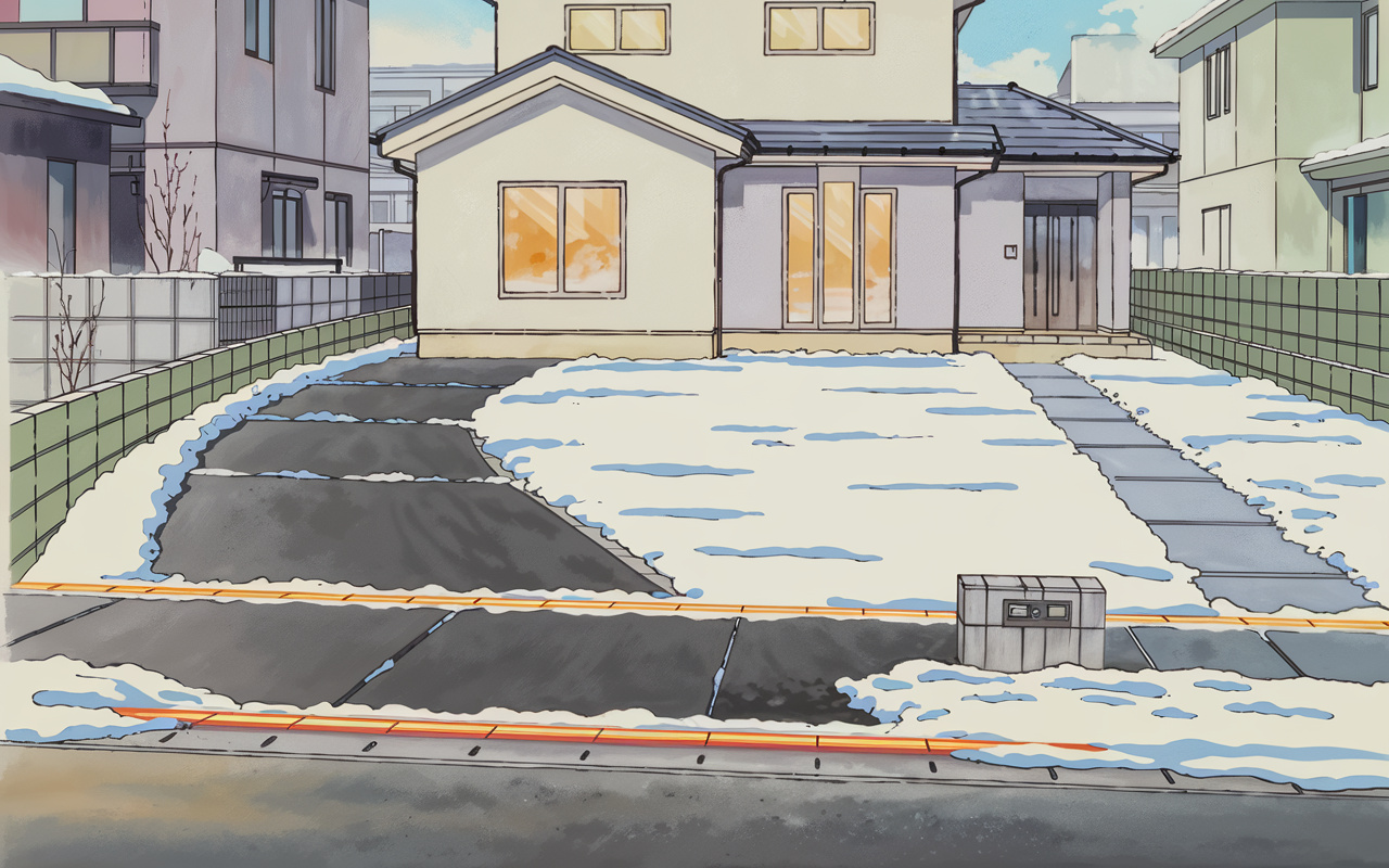 八戸市で新築戸建てを建てるなら必見！庭の融雪設備ロードヒーティングの種類と費用目安の画像