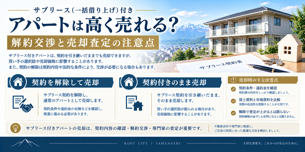 サブリース（一括借り上げ）付きアパートは高く売れる？解約交渉と売却査定の注意点の画像