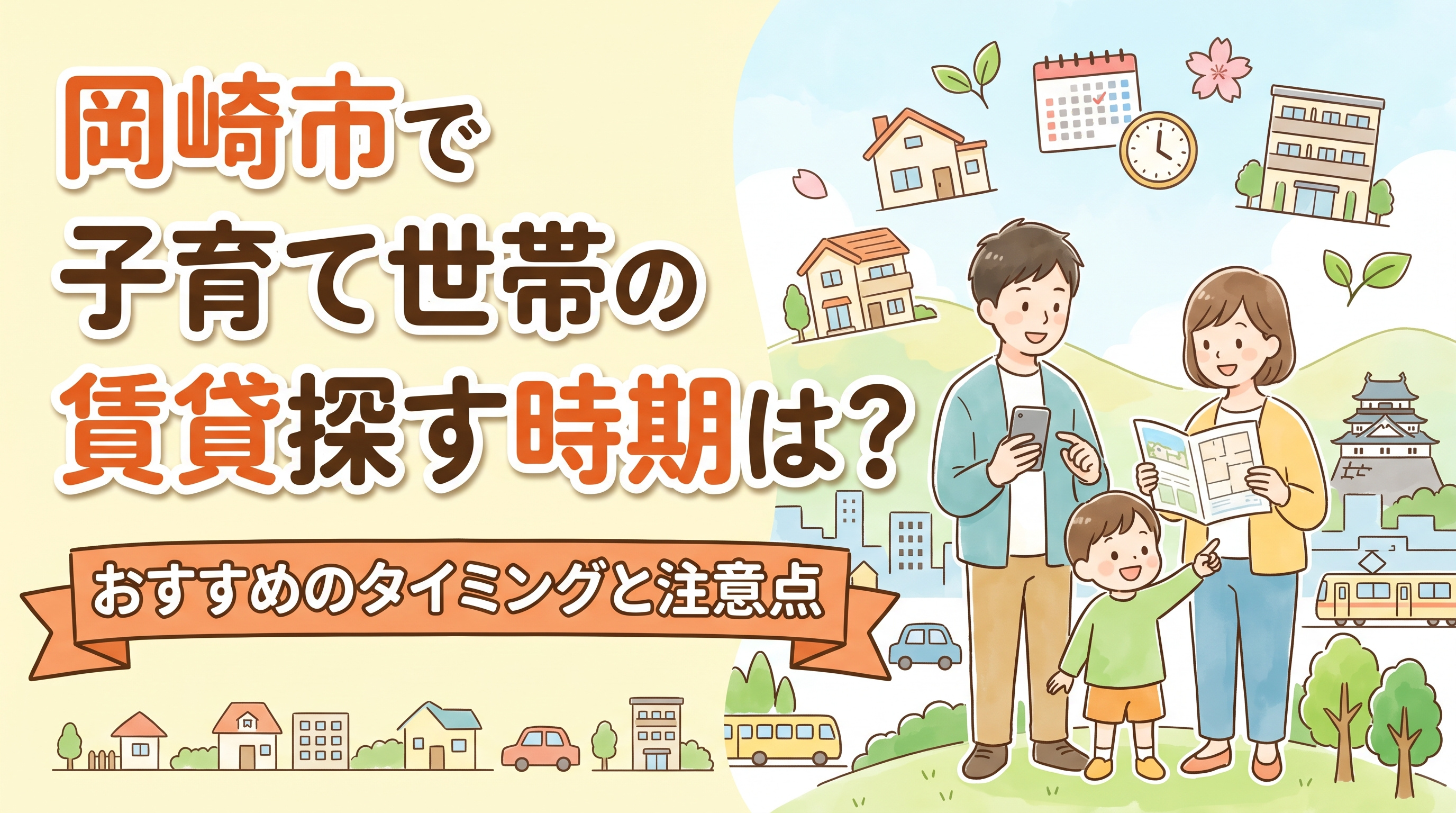岡崎市で子育て世帯の賃貸探す時期は?おすすめのタイミングと注意点の画像