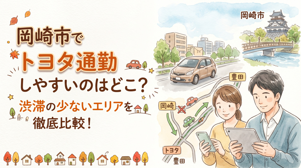 岡崎市でトヨタ通勤しやすいのはどこ？渋滞少ないエリア比較で快適な通勤路を選ぶの画像
