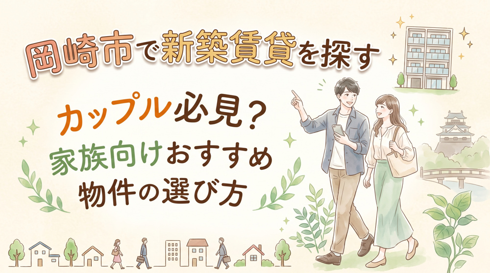 岡崎市で新築賃貸を探すカップル必見？家族向けおすすめ物件の選び方の画像